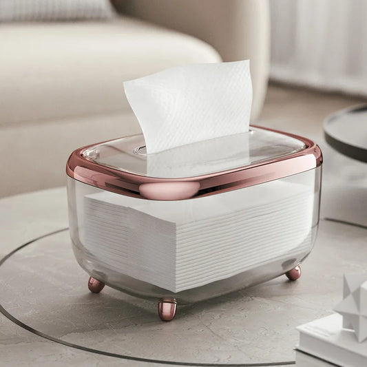 Boîte à mouchoirs élégante et transparente