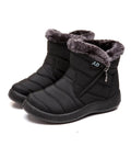 Bottes femme d’hiver imperméables à tige moyenne avec doublure en peluche