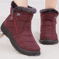 Bottes femme d’hiver imperméables à tige moyenne avec doublure en peluche
