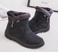 Bottes femme d’hiver imperméables à tige moyenne avec doublure en peluche