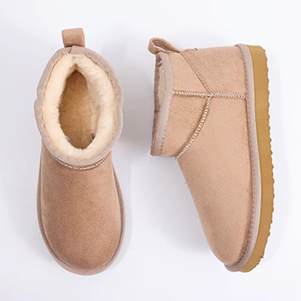 Bottes femme d’hiver à doublure en peluche et tige basse