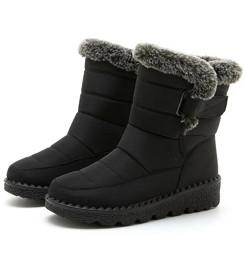 Bottes femme d’hiver à tige moyenne imperméables