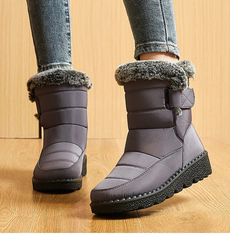 Bottes femme d’hiver à tige moyenne imperméables