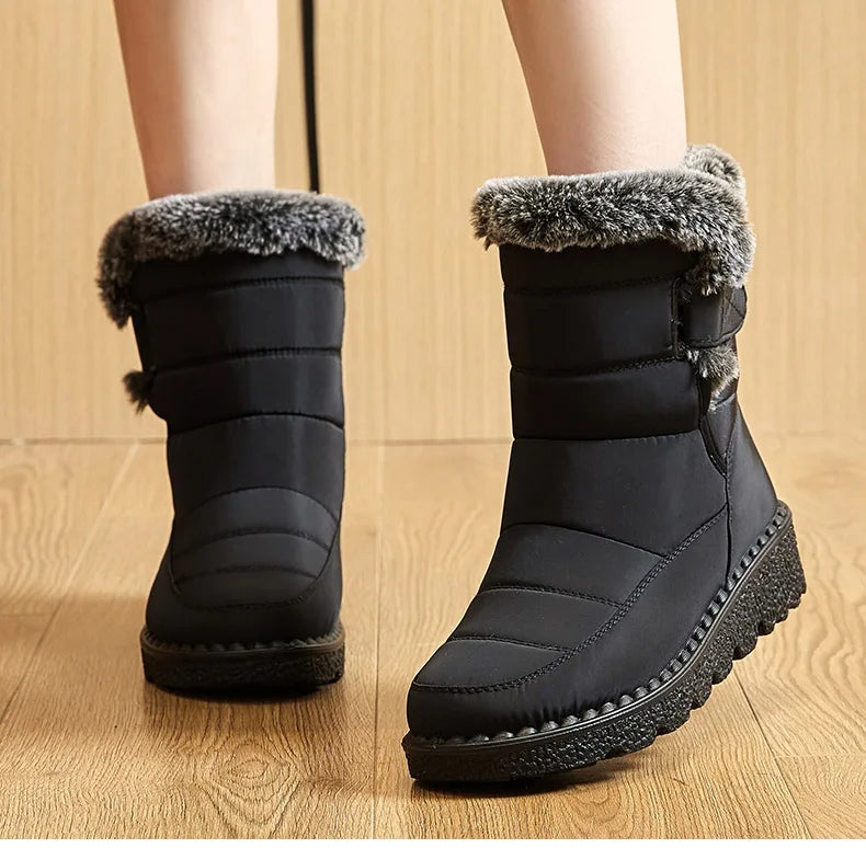 Bottes femme d’hiver à tige moyenne imperméables