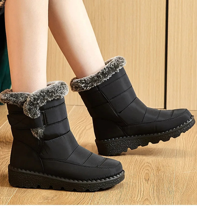 Bottes femme d’hiver à tige moyenne imperméables