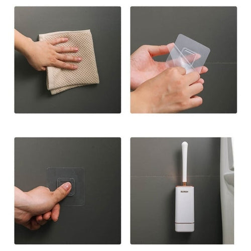 Brosse de nettoyage pour toilettes avec support