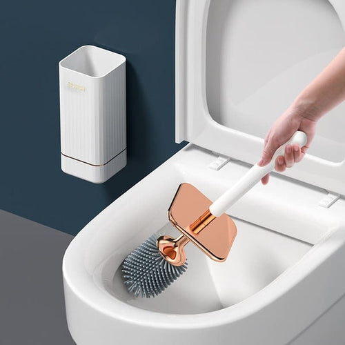 Brosse de nettoyage pour toilettes avec support