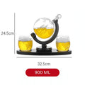 Carafe à whisky globe en verre avec support élégant