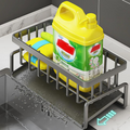 Organisateur d'évier auto-drainant en acier inoxydable