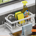 Organisateur d'évier auto-drainant en acier inoxydable