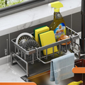 Organisateur d'évier auto-drainant en acier inoxydable