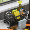 Organisateur d'évier auto-drainant en acier inoxydable