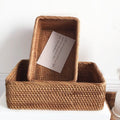 Panier de rangement multifonction en rotin tressé artisanal