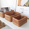 Panier de rangement multifonction en rotin tressé artisanal