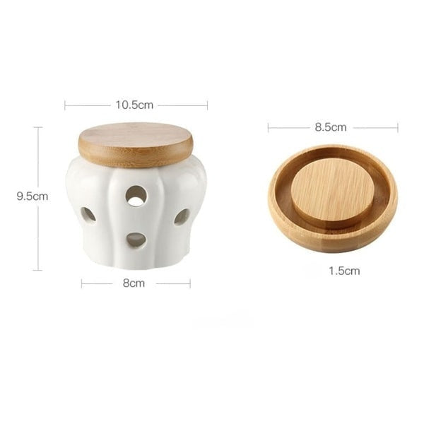 Pot en céramique avec couvercle à ventilation