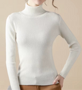 Pull femme basique à col roulé