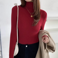 Pull femme basique à col roulé