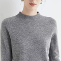 Pull femme basique à col roulé