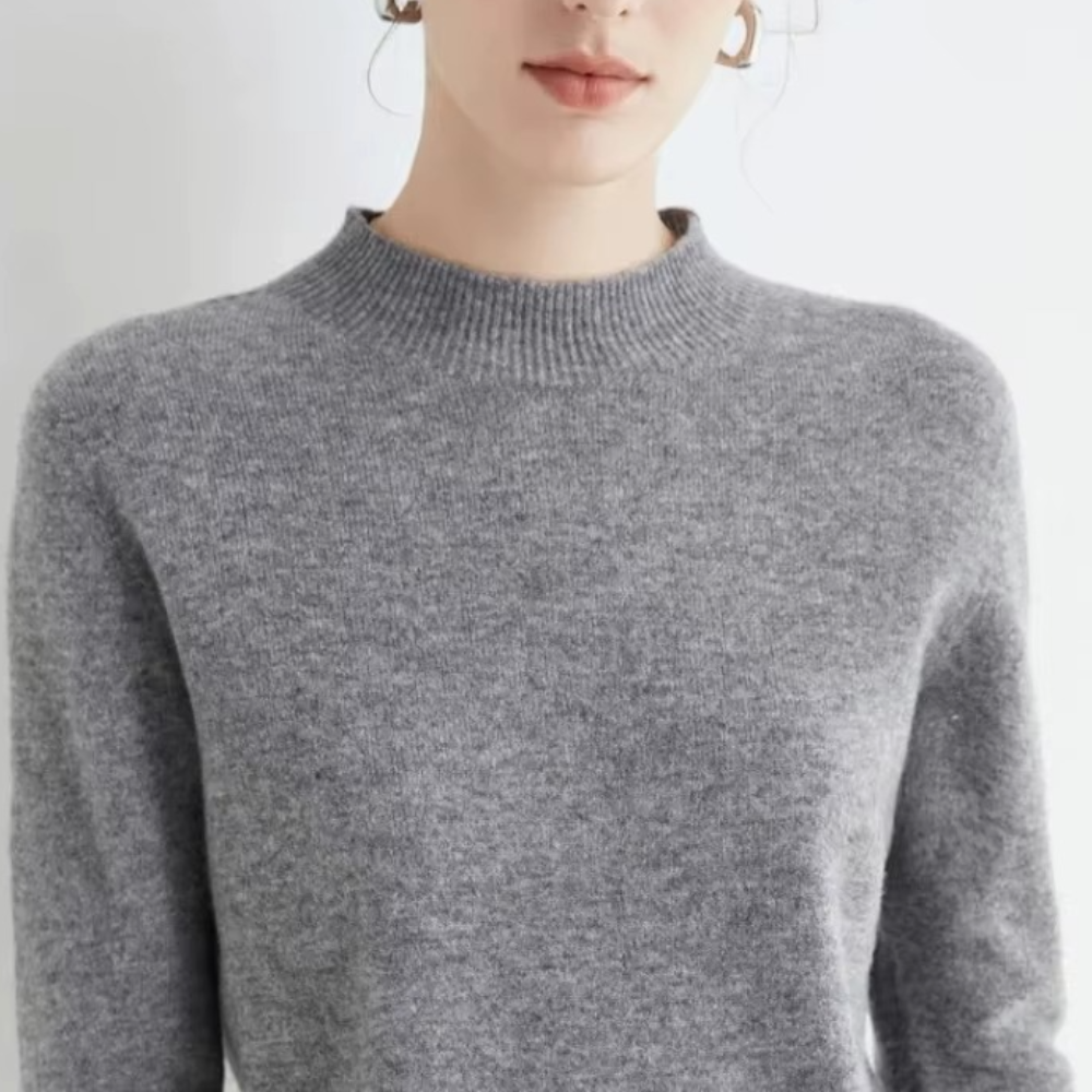 Pull femme basique à col roulé