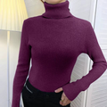 Pull femme basique à col roulé