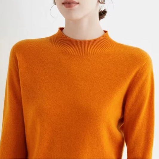 Pull femme basique à col roulé