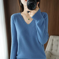 Pull femme doux et chaud à col en V - élégance hivernale
