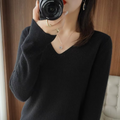 Pull femme doux et chaud à col en V - élégance hivernale