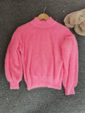 Pull femme doublé en peluche à col roulé