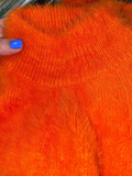 Pull femme doublé en peluche à col roulé