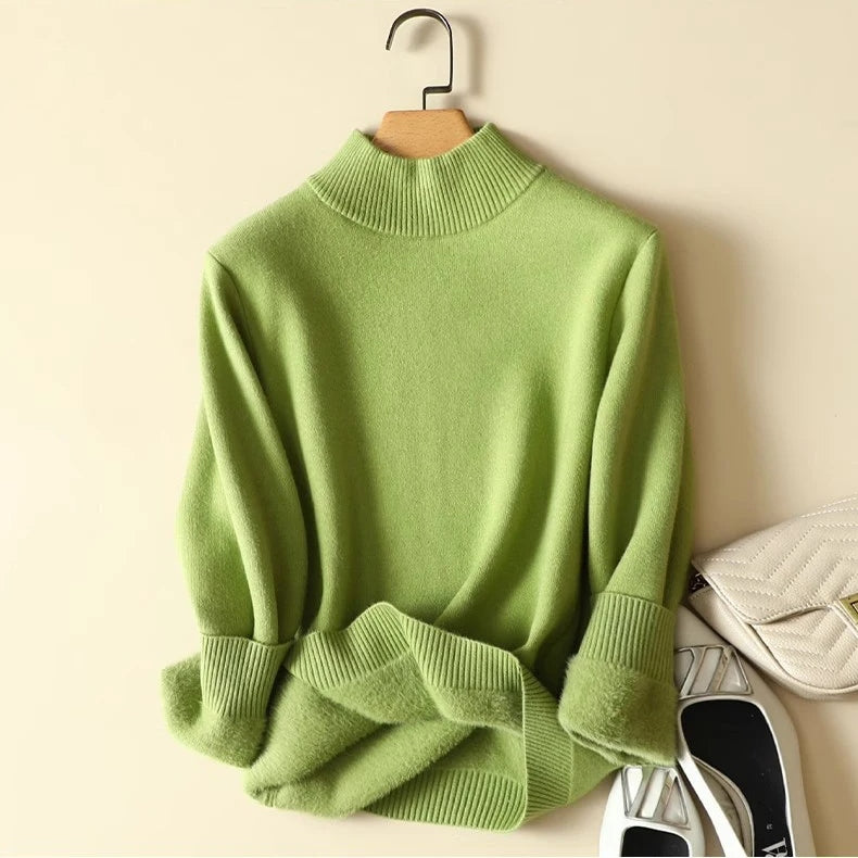 Pull femme doublé en peluche pour l’hiver