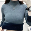 Pull femme à col roulé doublé en velours