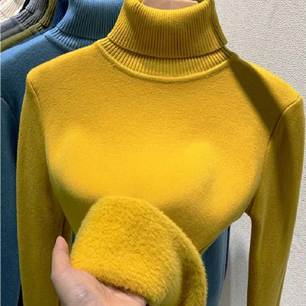 Pull femme d’hiver doublé en velours