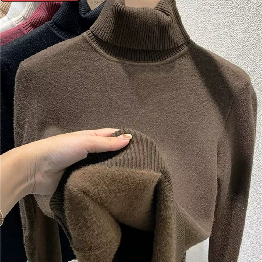 Pull femme d’hiver doublé en velours