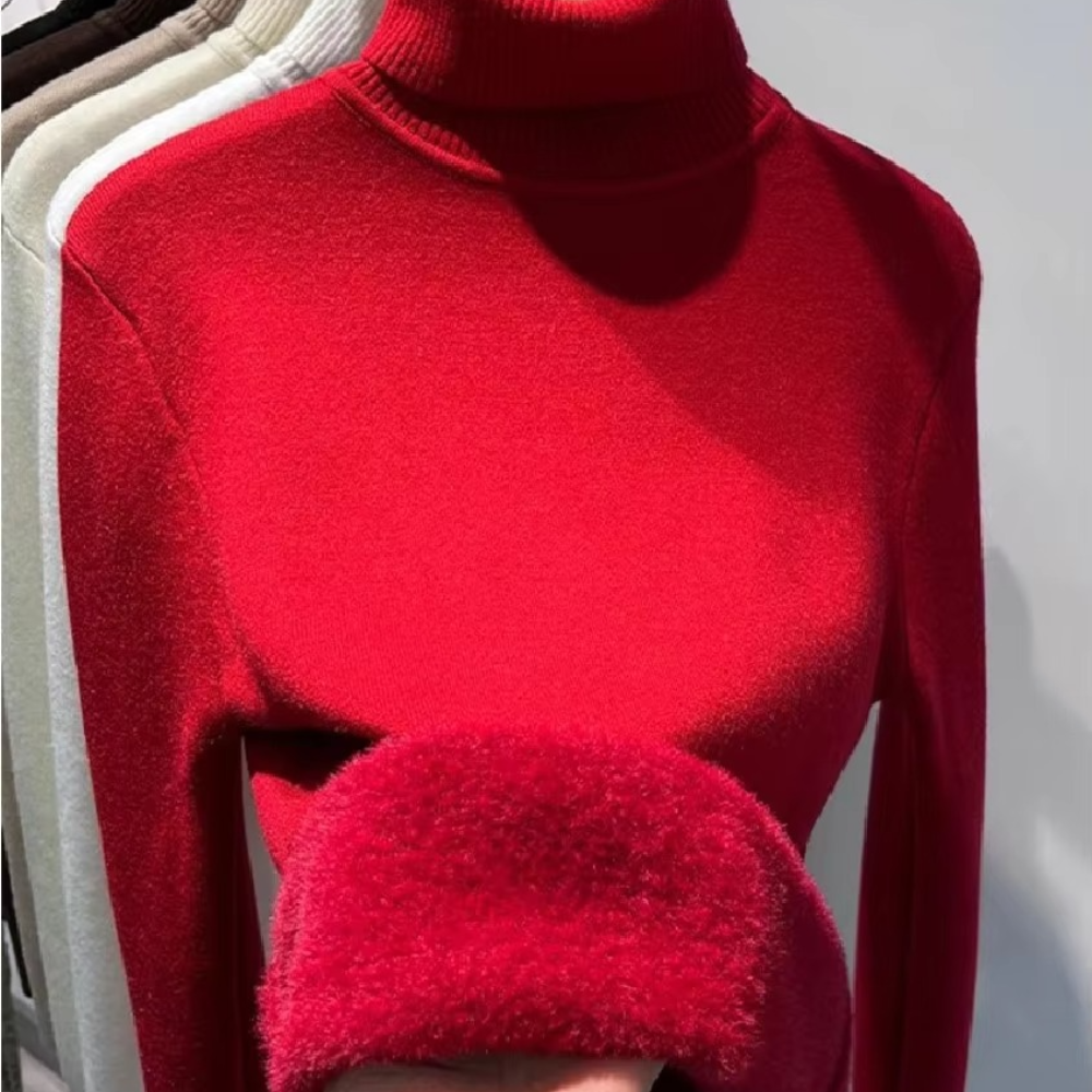 Pull femme d’hiver doublé en velours