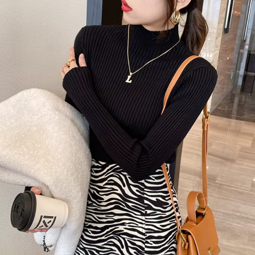 Pull femme d’hiver à col roulé