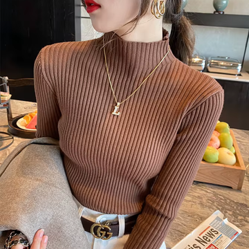 Pull femme d’hiver à col roulé