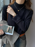 Pull femme d’hiver à col roulé avec doublure en velours
