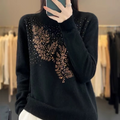 Pull femme en cachemire basique imprimé