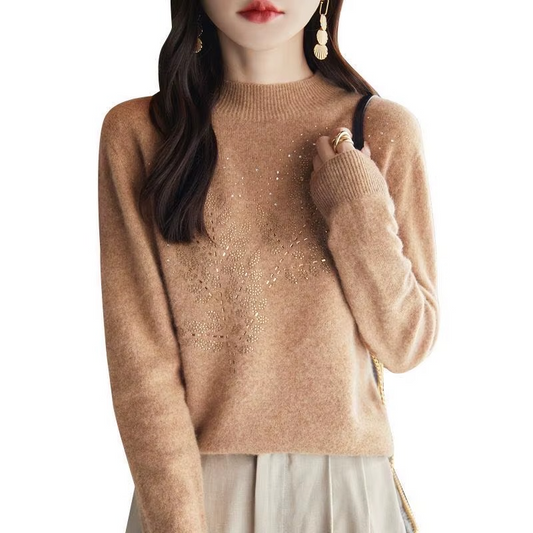 Pull femme en cachemire basique imprimé