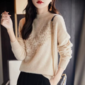Pull femme en cachemire basique imprimé