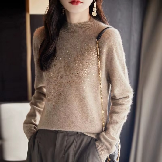 Pull femme en cachemire basique imprimé