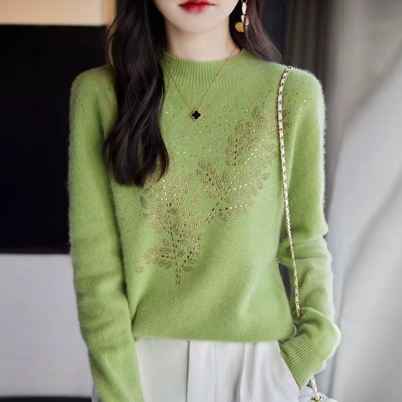 Pull femme en cachemire basique imprimé