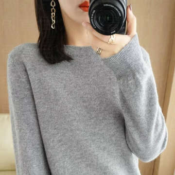 Pull femme en cachemire pur à col rond