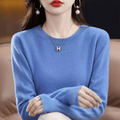 Pull femme en laine classique à col rond