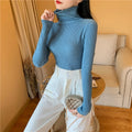 Pull femme en maille à col roulé