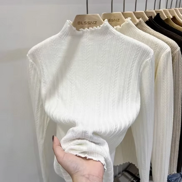 Pull femme en maille avec volants