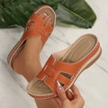 Sandales anatomiques femme à semelle compensée en cuir