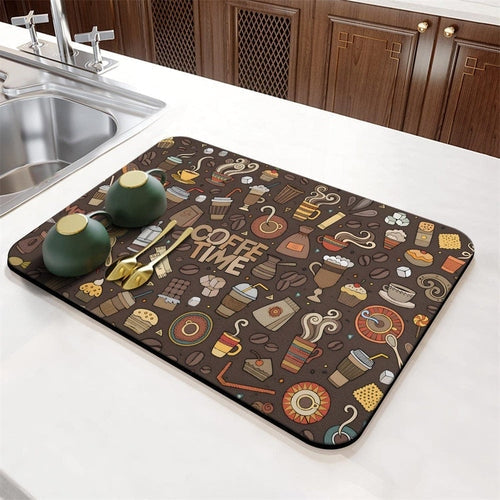 Tapis égouttoir de vaisselle absorbant