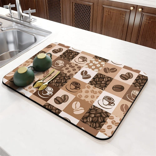 Tapis égouttoir de vaisselle absorbant