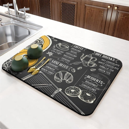 Tapis égouttoir de vaisselle absorbant